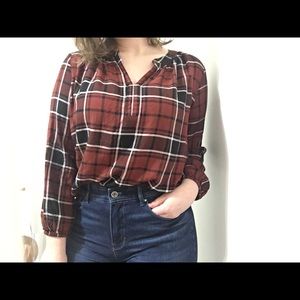 Loft Outlet Plaid Blouse